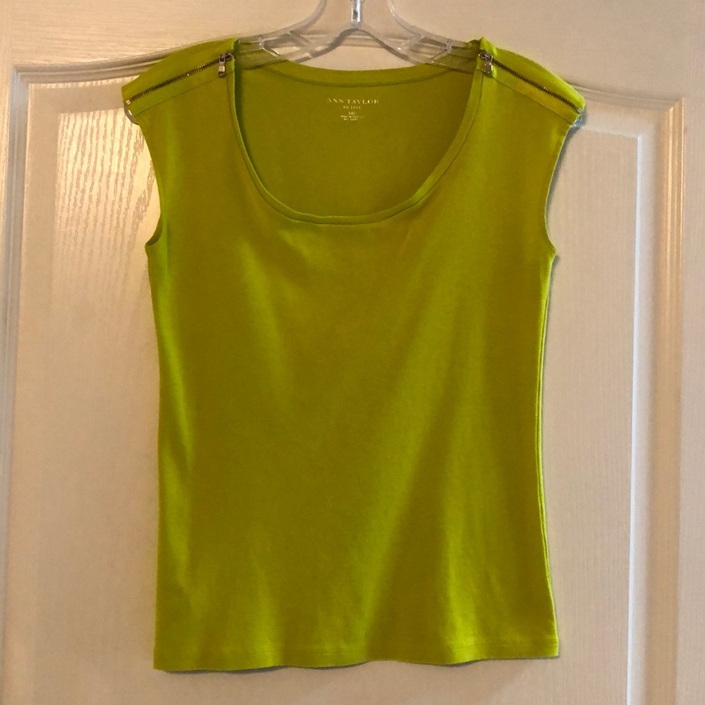 Ann Taylor Top with Zipper Accents  Size MP
